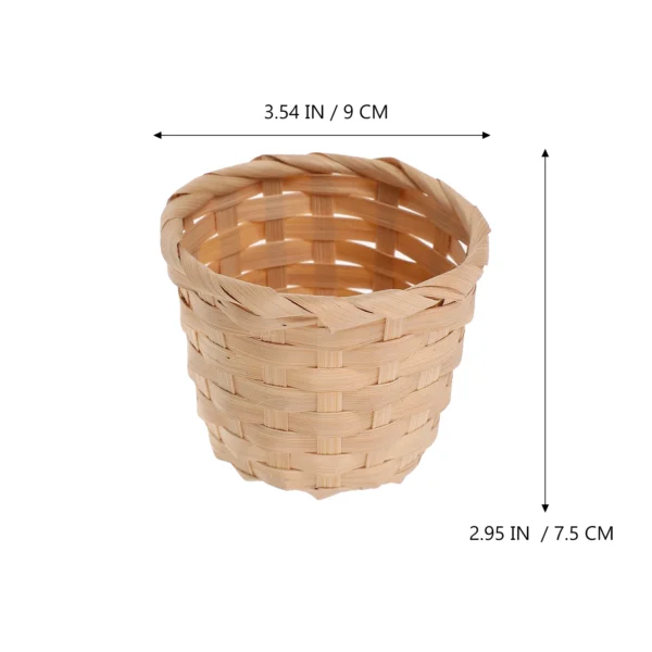 Basket Baskets Mini Woven Storage Wicker Flower Crafts Tiny Rattan Easter Picnic Miniature Holder Decor Gift Artificial Pot Desk - Image 3