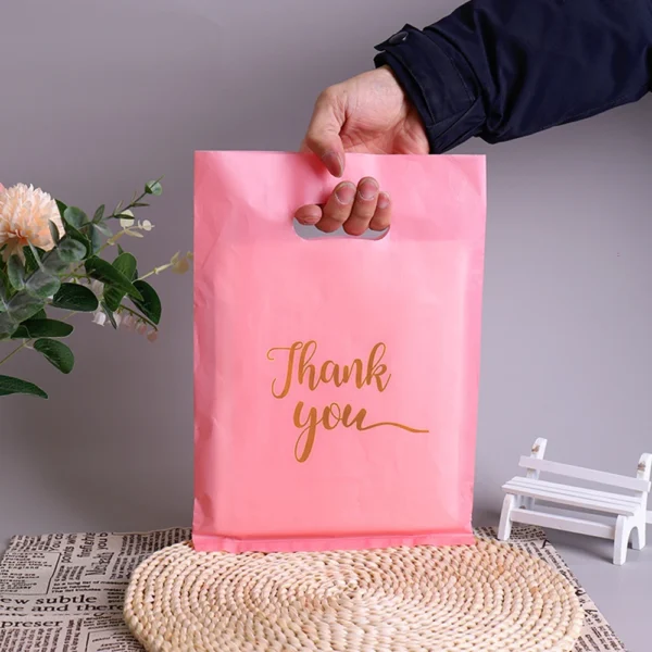 100/50/10Pcs Thank You Gift Bags Wedding Birthday Guest Gift Wrap Plastic Shop Bags Small Business Candy Pastry Store Packaging - Image 3