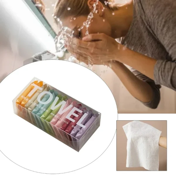 14pcs/box ,Face Cleansing ,Thickened Compressed ,Beauty Square Towel, Portable ,Travel Towel ,Disposable Washcloth - Image 2