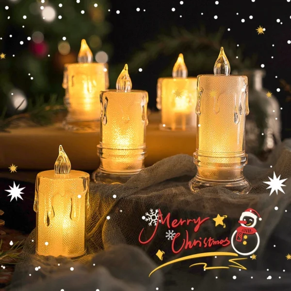 Christmas Ornaments 2025 Christmas Decoration Retro Glowing Candle Holder New Year 2025 Decorative Props Navidad Lamp Supplies - Image 4