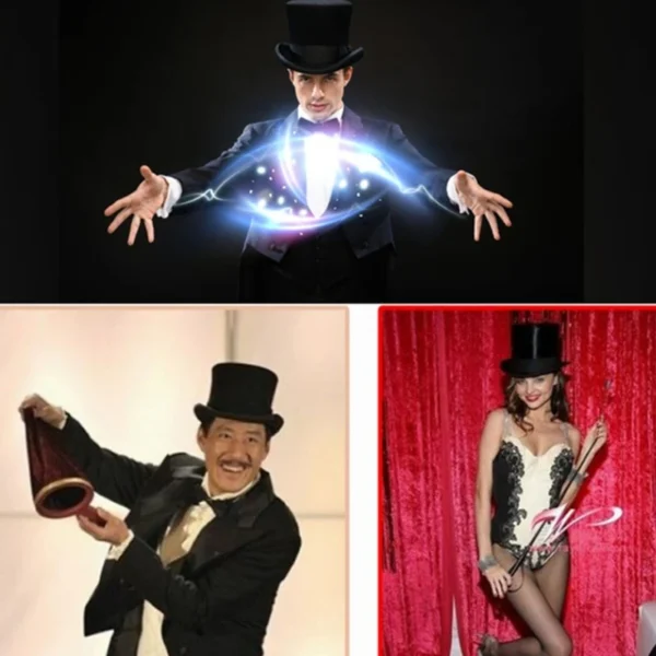 M2EA Retro Top Hat Magician Costume Cosplay Halloween Props Party Supplies Steampunk Circus Ringmaste Role Play Men Women - Image 5