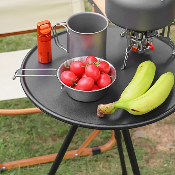 1Pcs Outdoor Camping Table Aluminum Alloy Table Camping Tripod Aluminum Plate Portable Picnic Table Ultra-light Round Table - Image 2