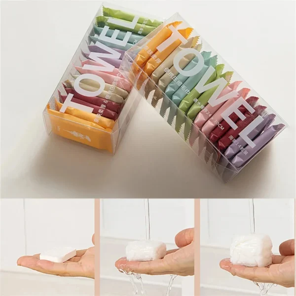 14pcs/box ,Face Cleansing Thickened Compressed Beauty Square Towel, Portable Travel Towel Disposable Washcloth - Image 2