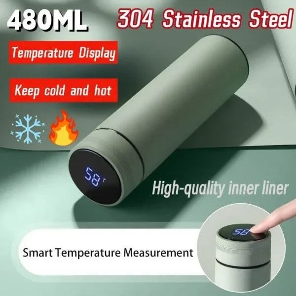 500ml Smart Water Bottle Stainless Steel Thermos Temperature Display Leakproof Vacuum Flasks Coffee Cup Milk Mug Christmas Gift - Image 3