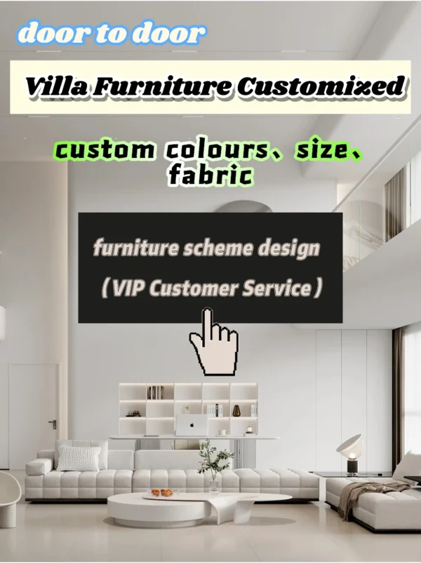 High-end Furniture Customisation Whole House Furniture Customized Custom Size Fabric Colour Match Scheme Design Villa Furniture - Image 3