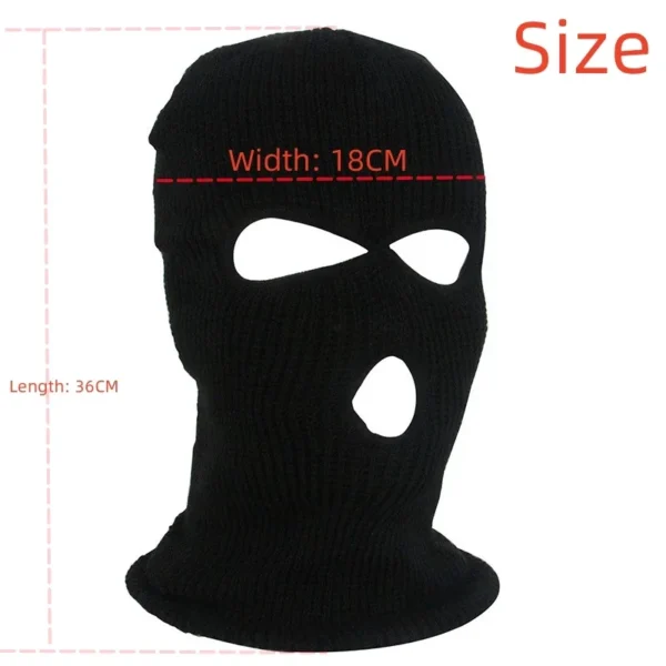 Full Face Cover Ski Mask Hat 3 Holes Balaclava Army Tactical CS Windproof Knit Beanies Bonnet Winter Warm Unisex Caps - Image 4