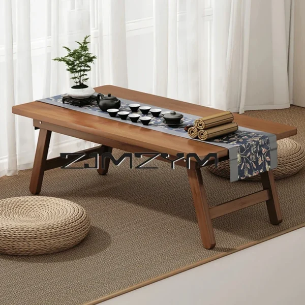 Foldable Small Coffee Table Tatami Window Low Table Rectangular Balcony Table Low Ground Desk Furnitrure - Image 4