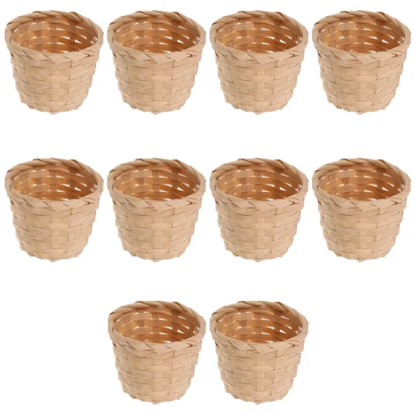 Basket Baskets Mini Woven Storage Wicker Flower Crafts Tiny Rattan Easter Picnic Miniature Holder Decor Gift Artificial Pot Desk