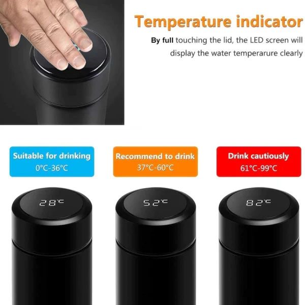 Tea Infuser Thermoses Water Bottle Portable Travel Mug with Smart LCD Touch Screen Keep Hot Or Cold - Image 2