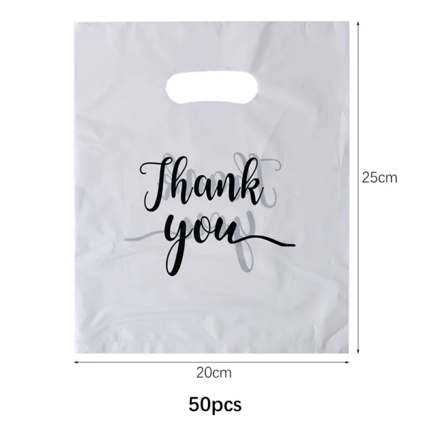 10/50/100Pcs Thank You Gift Bags Plastic Wedding Birthday Party Treat Bags Favors Small Business Shopping Candy Cookie Packaging - Image 6