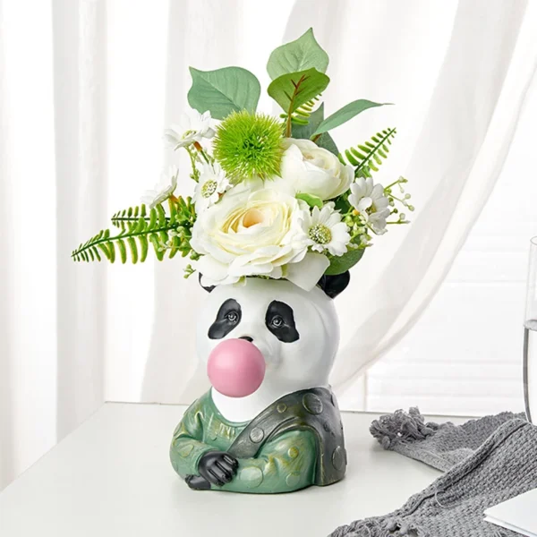 Vase For Flowers Resin Vases Home Decor Modern Living Room Decoration Table Desktop Panda Giraffe Zebra Flower Vase Ornaments - Image 5