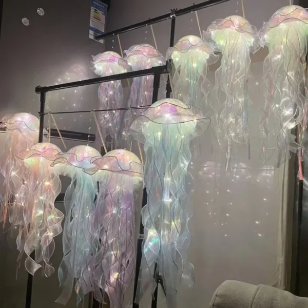 DIY Jellyfish Lantern Under The Sea Colorful Jellyfish Lamp Girl Bedroom Atmosphere Decoration Lamp Mermaid Theme Party Decor - Image 2