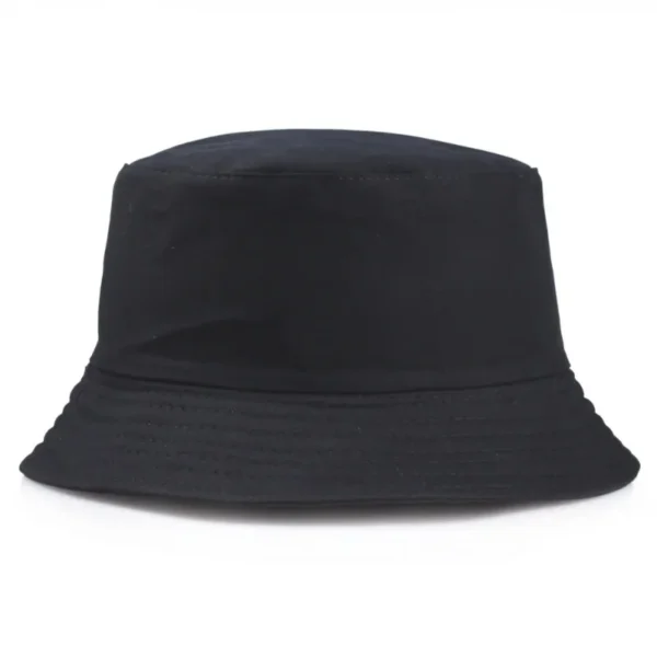 Solid Color Black Foldable Bucket Hats Beach Sun Hat Street Headwear Fisherman Hat Outdoor White Cap for Men and Woman - Image 5