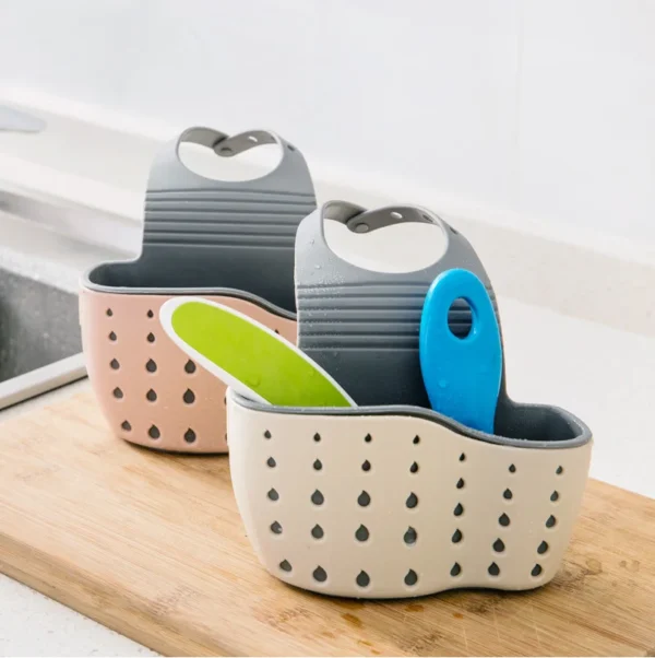 Kitchen Sink Drainage Basket Hanging Bag Faucet Sponge Shelf Dishwashing Dishwashing Sink Hole-free Storage Hanging Basket - Image 4