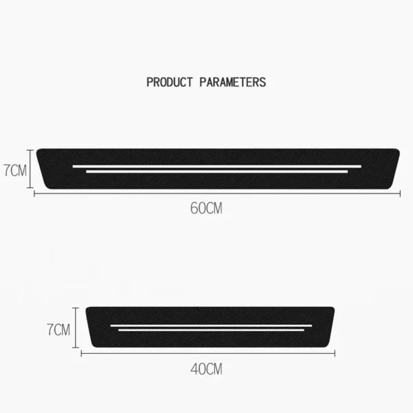 New Universal Imitation Carbon Fiber Leather Car Door Sill Protection Strip Tough And Durable Decorative Car Sticker Accessories - Image 2