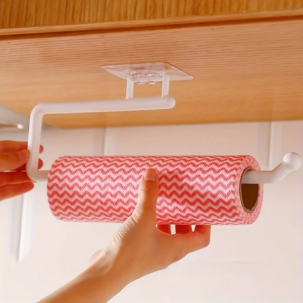 Punchfree Kitchen Paper Towel Rack Holder Paper Roll Rack Hanger Rag Storage Rack Wallmounted Towel Kitchen Bathroom Accessories