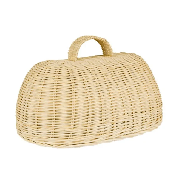 Handwoven Rattan Bread Basket Fruit Vegetables Serving Baskets with Cover - Image 3