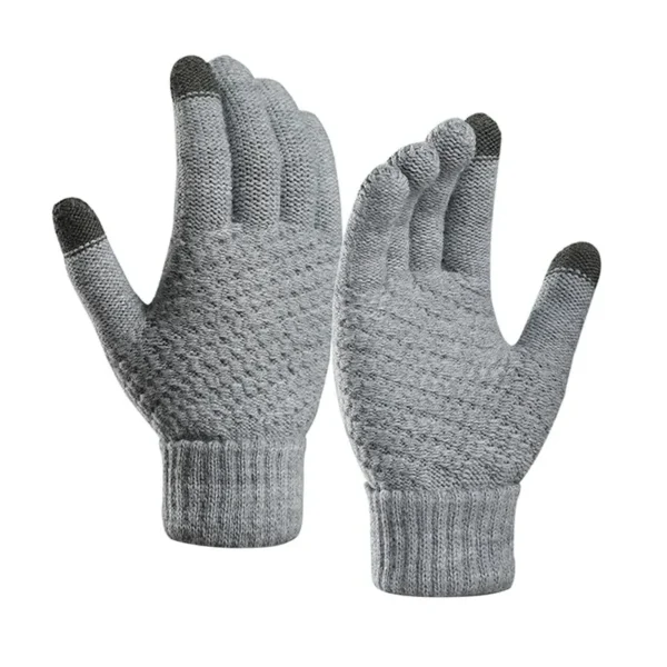 Women Men Warm Winter Touch Screen Gloves Stretch Classical Knit Mittens Wool Full Finger Outdoor Cycling Driving Glove - Image 5