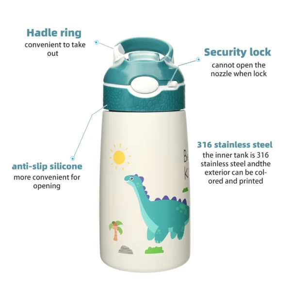 400ML Children Thermos Water Bottle Kids Thermos Mug Baby Duck Billed Straw 316 Stainless Steel Vacuum Flasks Tumbler Thermo Cup - Image 2