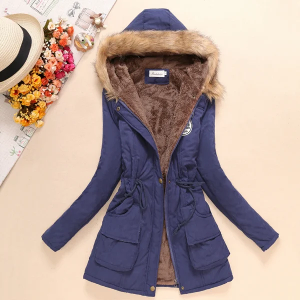 2024 New Autumn Winter Women Cotton Jacket Padded Casual Slim Coat Emboridery Hooded Parkas Wadded Warm Overcoat - Image 3