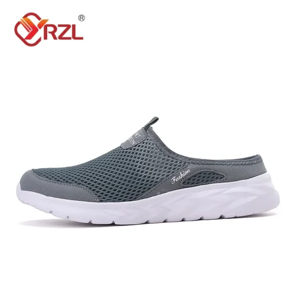 YRZL Casual Shoes Men Summer Half Shoes Slippers Slides Slip on Shoes Men Mesh Breathable Soft Comfortable Slippers for Men - Image 3