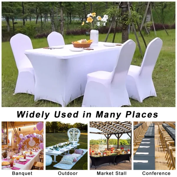 6FT Stretch Table Cover Elastic Stretchable Rectangular Folding Tablecloths for Home Parties Outdoors Table Protector - Image 6