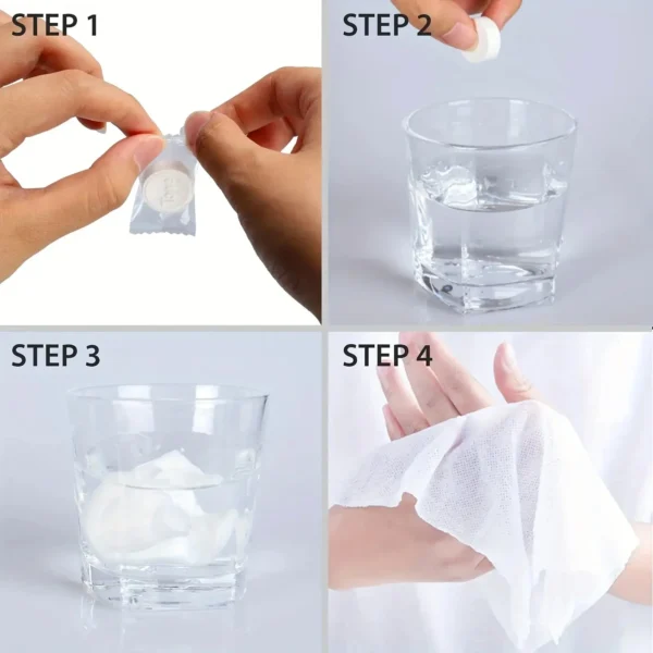 150pcs Portable Compressed Towel Disposable Face Cleaning Soft Compressed Hand Wipe Towel Non-Woven Makeup Wipes - Image 5