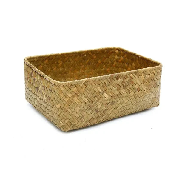 Handmade Straw Dried Flower Fruit Pot Basket Rattan Box Practical  Kitchen Storage Basket Home Decortion - Image 4