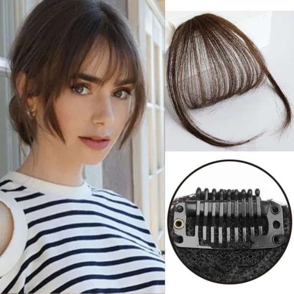 Synthetic  French Style Air Bangs Wig Clip Hairstyle Tool Hair Clip Extension  Hair False Tassel Wig Women's Hair Clip Bangs