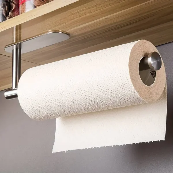 Self-Adhesive Under Cabinet Paper Towel Holders for Kitchen Paper Towels Available in Adhesive  Screws Stainless Steel - Image 2