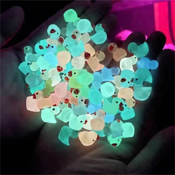 100PCS Luminous Mini Ducks Moss Microlandscape Miniature Duck Figurines Fairy Garden Accessories Home Decor Glow in The Dark - Image 5