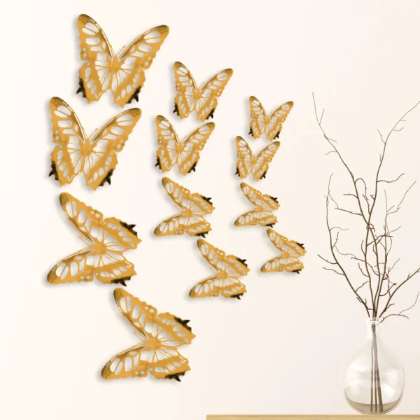 12 Pcs/Set 3D Wall Stickers Hollow Butterfly for Kids Rooms Home Wall Decor DIY Mariposas Fridge stickers Room Decoration - Image 2