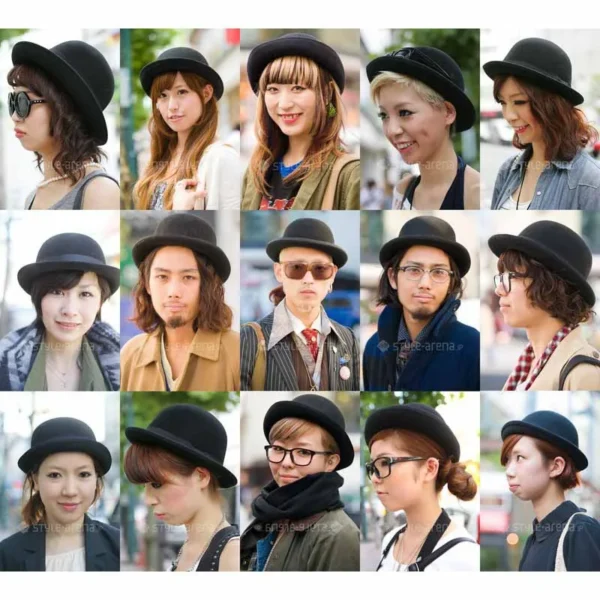 Fashion Winter Hat Fedora Vintage Women Children Trendy Wool Felt Bowler Derby Floppy Hats For Girls Women - Image 3