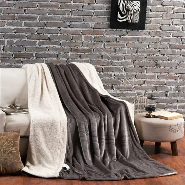 Wool Throw Blanket Keep Warm Winter Bed Blankets Double Sided Queen Duvet Cover Camping Double Bed Cover Bedspread on the bed - Image 5