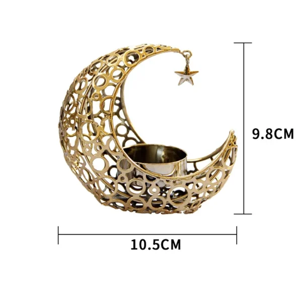 10.5CM light luxury crescent moon star moon black gold metal candle holder modern romantic wedding wedding Christmas candle cup - Image 5