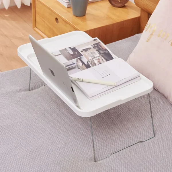 Breakfast Bed Tray Multi-Function Cup Holder with Stand Foldable Lap Desk Bed Table Laptop Bed Desk - Image 4