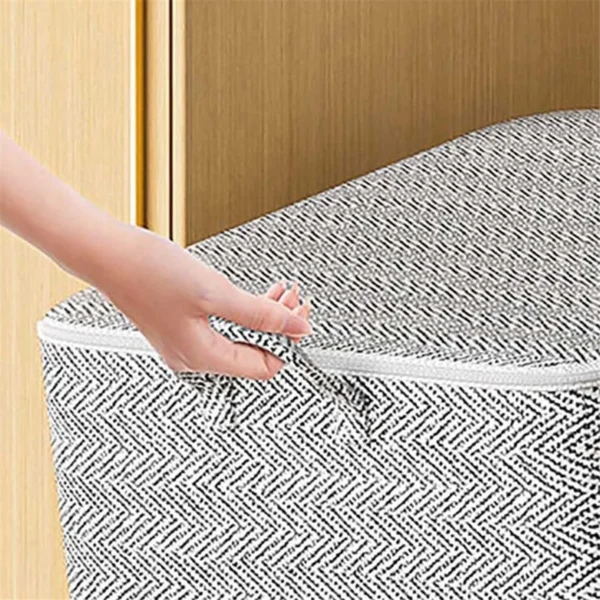 Non-Woven Zippers Storage Bag Moving Quilt Storage Basket Travel Large-Capacity Clothing Storage Bag - Image 2