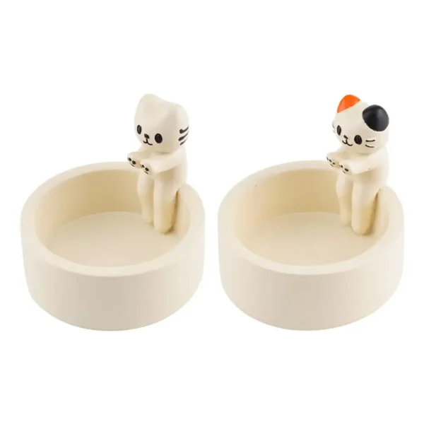 Cartoon Kitten Candle Holder Grilled Cat Aromatherapy Candle Holder For Home Bedroom Living Room Cute Mini Desktop Decorations - Image 5