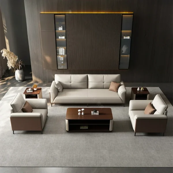 Designer Luxury Living Room Sofa Set Minimalist Beige Sectional Modern Nordic Sofas Puffs Double Canape Salon Home Furniture - Image 6