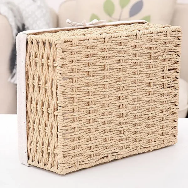 Sundries Box Sturdy Construction Good Load Capacity Fabric Multifunction Handmade Clothes Toys Rattan Storage Basket for Home - Image 3