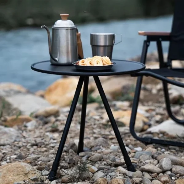 Tea Table Round Table Camping circular Outdoor Small Portable Leisure Ultra Lightweight Picnic Garden Mini Coffee Dining Tables - Image 2