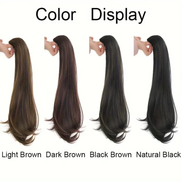 20Inch/50cm Synthetic Long Straight Grab Clip In Ponytail Hair Extensions Hair Piece For Women Hair Accessories - Image 2