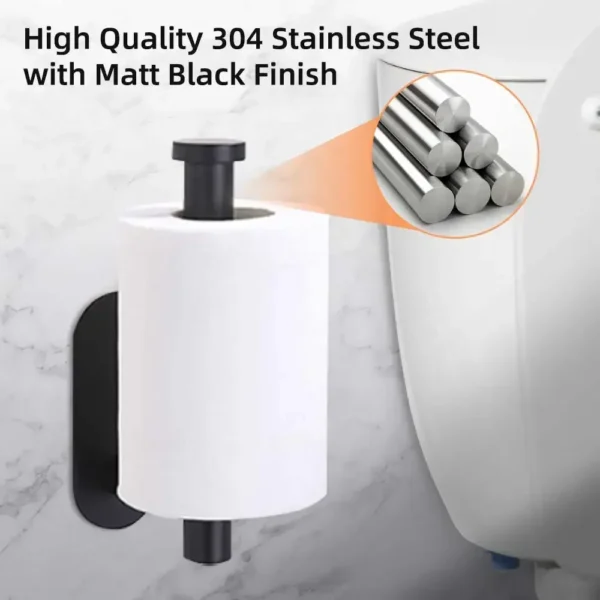 Self Adhesive Toilet Paper Towel Holder Stainless Steel Wall Mount  No Punching Tissue Towel Roll Dispenser for Bathroom Kitchen - Image 5