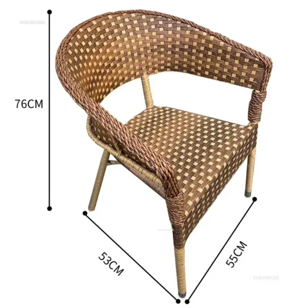 Outdoor Garden Furniture Sets Balcony Tea Table and Chair PE Rattan Chair Three-piece Set Courtyard Leisure Outdoor Furniture C - Image 6