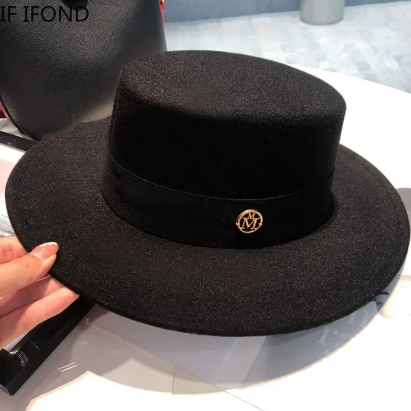 Fedora Hats for Women Fashion Elegant Bowler Dress Caps Panama Church Wedding Ribbon Band Hat Men Felt Jazz Hat