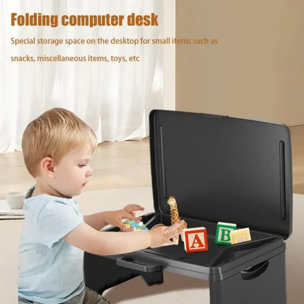 Portable Laptop Desk For Bed Space-Saving Foldable Lap Desk Childs Snack Toys Storage Table Kids Reading Desk Office Accessories - Image 5