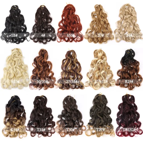 French Curly Crochet Braiding Hair Synthetic Loose Wave Ombre Braids Hair for Women  Spiral Curls Pre Stretched Hair Extensions - Image 6