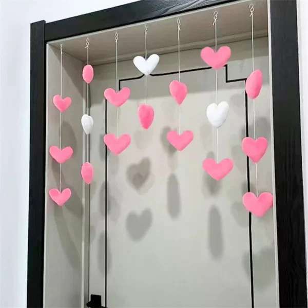 New Heart Shaped Curtain Door Hanging Decoration Korean Style String Pendant High Beauty Curtain Partition Door Girls Room Decor - Image 2