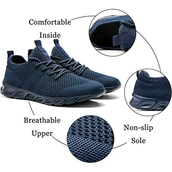 Men Casual Sport Shoes Light Sneakers White Outdoor Breathable Mesh Black Running Shoes Athletic Jogging Tennis Shoes - Image 4