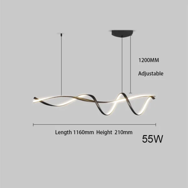 Creative Black Modern Led Chandeliers For Dining Room Kitchen Island Bar Room decor Nordic lamp Ceiling chandelier Fixtures - Image 3